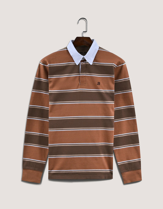 Rust Striped Rugby Shirt