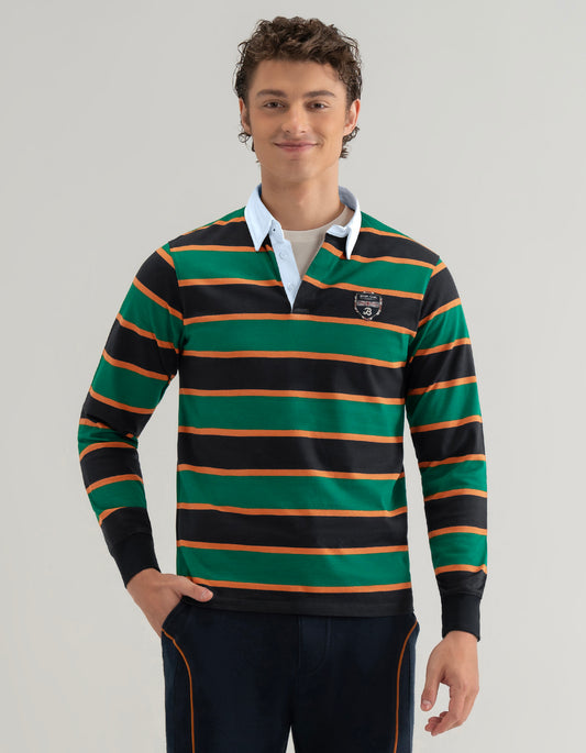 British Green Striped Rugby Shirt