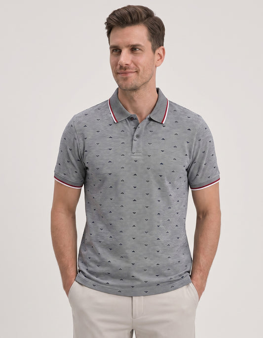Polo à motifs bleu marine