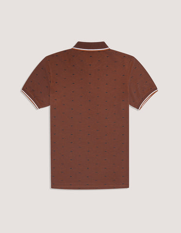 Polo à motifs rouille
