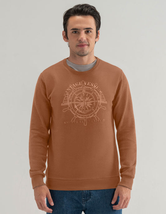 Nautical Graphic Sweatshirt - Rust