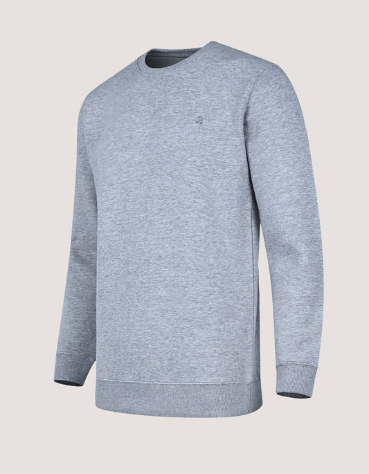 Sudadera polar con cuello redondo - Gris jaspeado