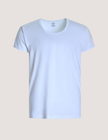 Regular Fit White 100% Cotton Half-Sleeve Cotton Vest