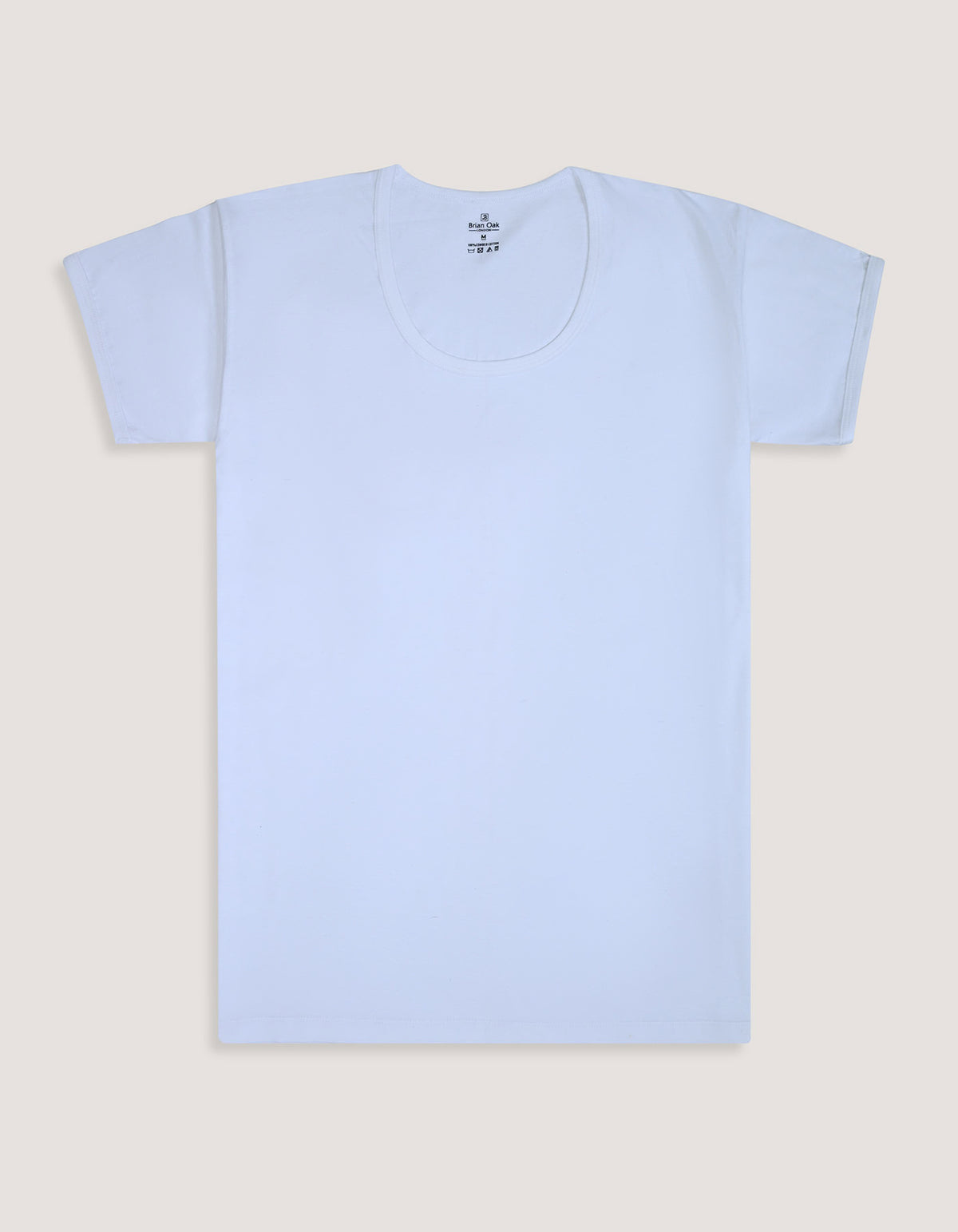 Regular Fit White 100% Cotton Half-Sleeve Cotton Vest