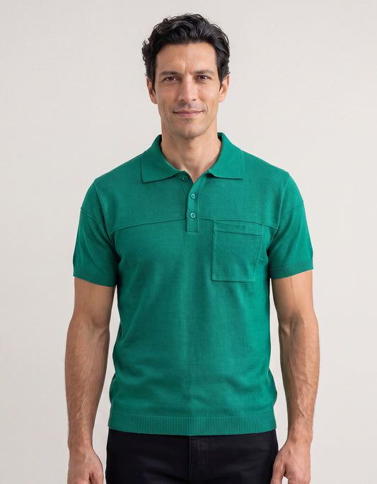 Teal Fine Knit Polo