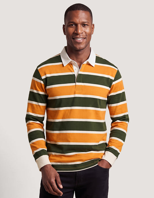 Regular Fit Striped Jersey Rugby Shirt