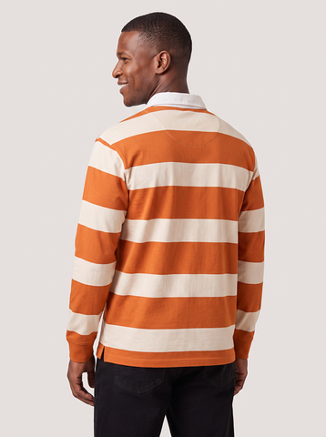 Classic Fit Striped Jersey Rugby Shirt