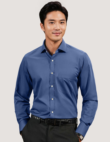 Medium Blue Easy Iron Dress Shirt
