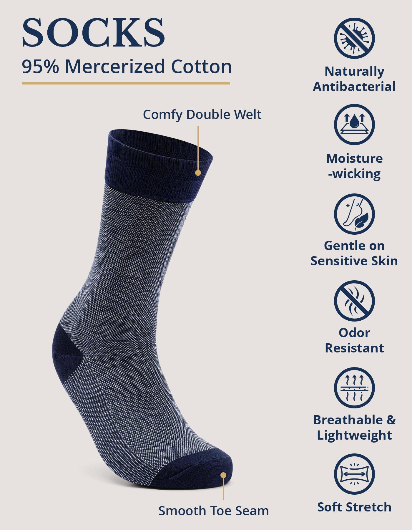 Grey Birds Eye Patterned Cotton Socks